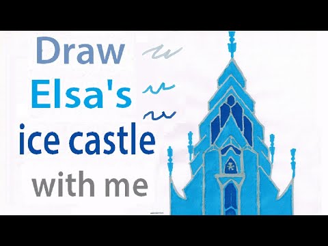How to draw Elsa ice castle in Frozen beaytifully |...