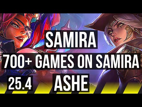 SAMIRA & Mel vs ASHE & Alistar (ADC) | Quadra, 15/3/6, 700+ games, Dominating | KR Diamond | 25.4