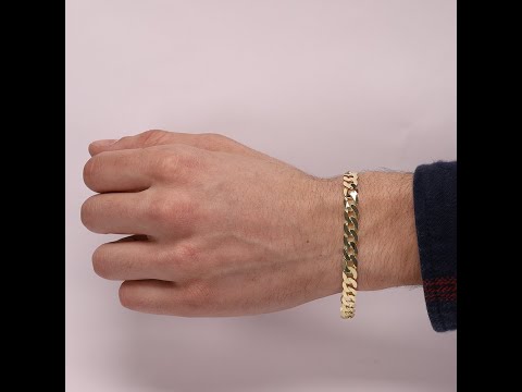 R5 - 9ct Yellow Gold Solid Italian Bevelled Edge Curb - 7mm