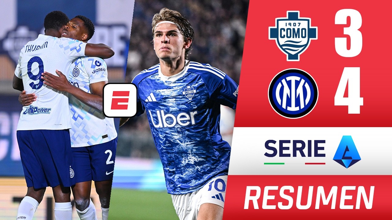 INTER lo dio vuelta, superó 4-3 al COMO y saborea otro TITULO en partidazo. Nico Paz anotó | Serie A