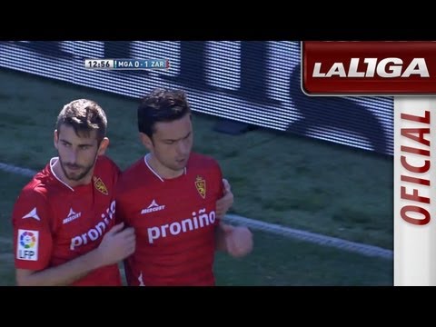 Gol de Helder Postiga (0-1) en el Málaga CF - Real Zaragoza - HD