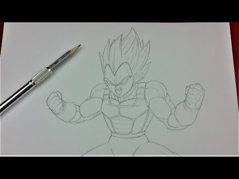 Drawing Tutorial: Sketching Vegeta Super Saiyan Blue |...