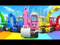 Ten Excavators Song Learning Vehicles Car Cartoon Kids Cartoon BabyBus Cars World
