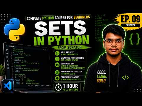 Python Sets Explained For Beginners Set Methods Operations Applications Python Course Ep 09