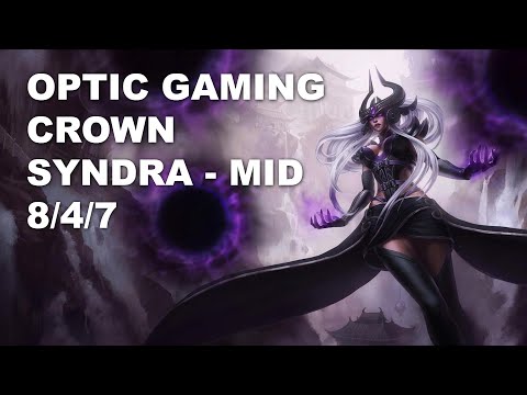 OpTic Gaming Crown Mid Syndra vs LeBlanc - KR Challenger Rank Game 10.7