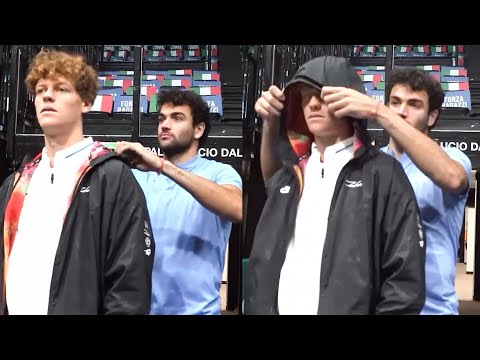 Sinner's Reaction When Berrettini PRANKS Him Upon Arriving at the Davis Cup Match Italy Netherlands
