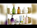WFSRESTD 2 Pack Gold Shower Caddy, Metal Floating Gold Bathroom Shelf with Guardrail,
