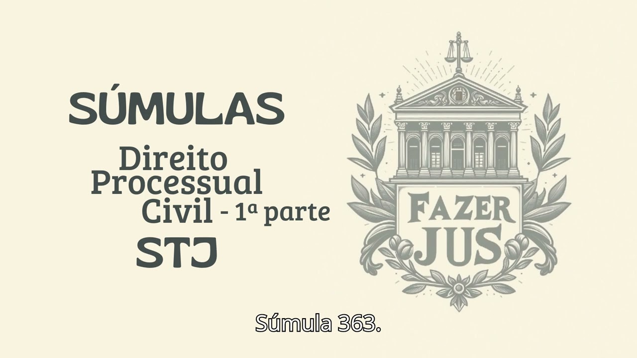 Direito Processual Civil - 1parte - Súmulas do STJ