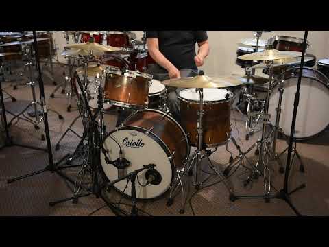 Oriollo Bakar Spun Copper Drums, Joyful Noise TKO Bronze Snare, UFIP Cymbals