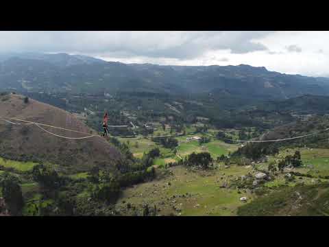Drone Footage of a Highline Walk In Suesca