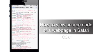 How to view source code of a webpage in Safari - iPhone Hacks