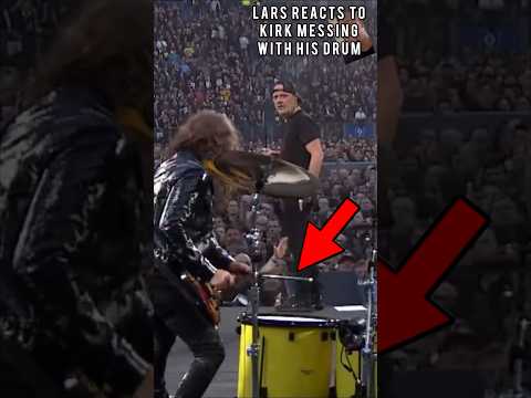 Lars Ulrich reacts to Kirk Hammett messing with his Drums at Metallica Show
