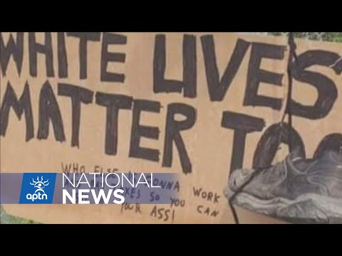 White lives matter sign put up in Muskoday First Nation by non-Indigenous man | APTN News