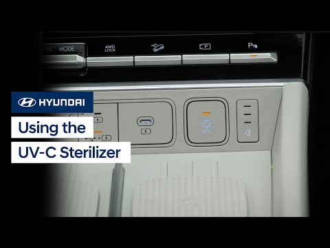 Part of a video titled Using the UV-C Sterilizer | SANTA FE | Hyundai - YouTube
