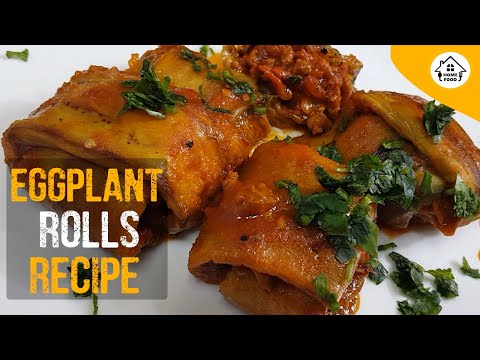 Eggplant rolls with Ground Beef & Tomato Sauce /...