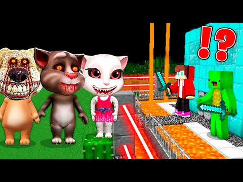 Terrifying TALKING TOM AND ANGELA EXE in Minecraft Challenge