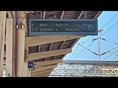 Anunț în gara CFR Iași R 5602 Suceava-Iasi