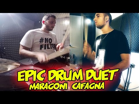 Epic! Drum Duet Maragoni Cafagna #FFO Dubstep Music Dw Drums Ddrum Vater Drumsticks and Soundtrack