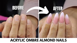 How to Do Acrylic Ombre Almond Nails | Professional Tutorial