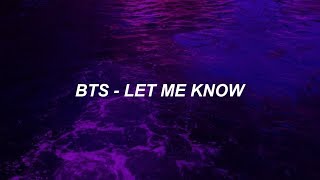 BTS (방탄소년단) &#39;Let Me Know&#39; Easy Lyrics