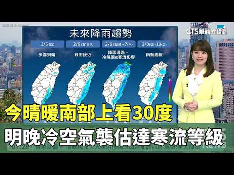 今晴暖南部上看30度　明晚冷空氣襲估達寒流等級