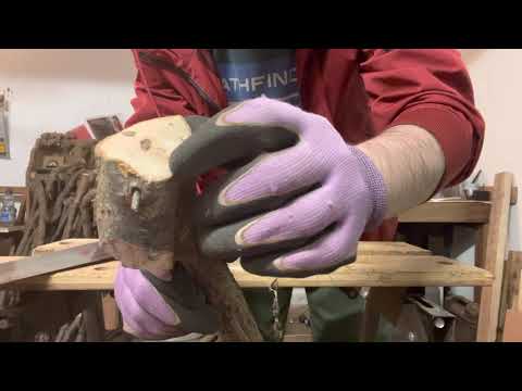 How to make a shillelagh - all done in one take no editing - shaping the handle from raw blackthorn