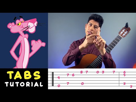 How to play THE PINK PANTHER on Classical Guitar - TABS + LESSON