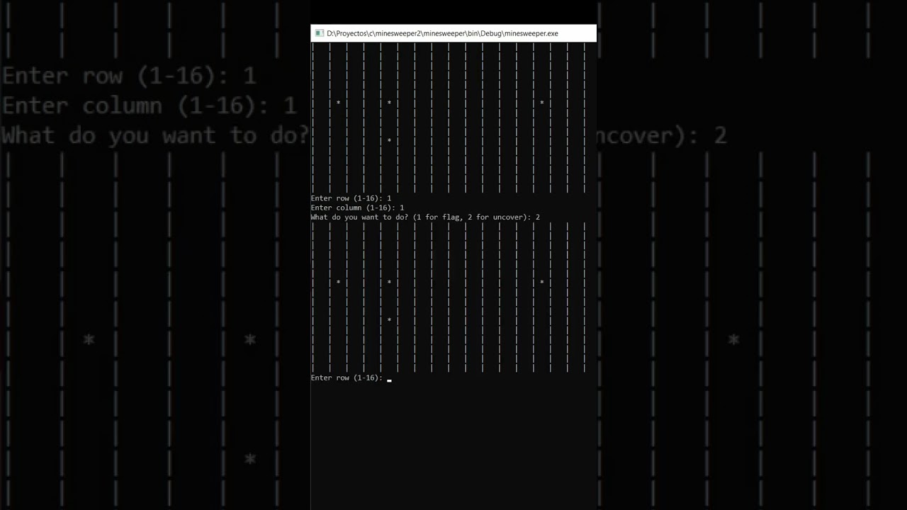 Minesweeper Concept in C #c #devlog #programming #concept