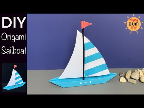 ORIGAMI SAILBOAT THAT FLOATS I HOW TO MAKE A PAPER BOAT I DIY ORIGAMI BOAT CANDY HOLDER
