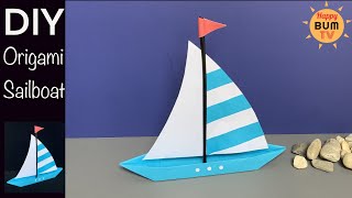 ORIGAMI SAILBOAT THAT FLOATS I HOW TO MAKE A PAPER BOAT I DIY ORIGAMI BOAT CANDY HOLDER