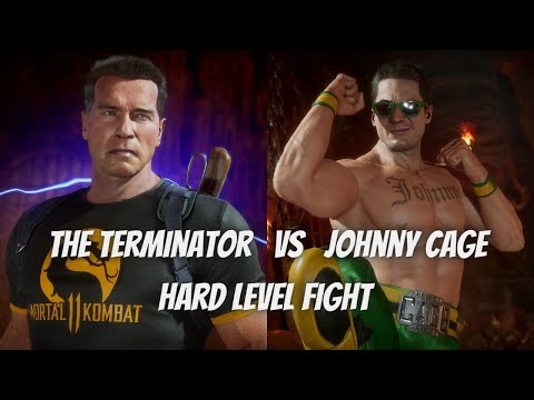 The Terminator Vs Johnny Cage - Hard Level Fight | MK 11