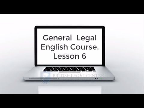 Free General Legal English Course Lesson 6 - Recording from 24th April 2020.