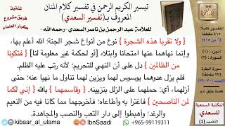 صورة (006 من 415) قراءة من تفسير السعدي\الجزء (1) سورة البقرة (5 من 33) الآيات: (30-39) كبار العلماء