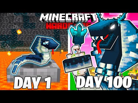 I Survived 100 Days as a WARDEN SNAKE in HARDCORE Minecraft