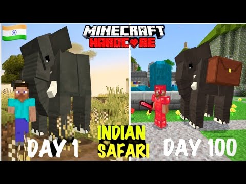 Hunter David - I survived 100 Days in a Jungle Safari in Minecraft  Hindi #1