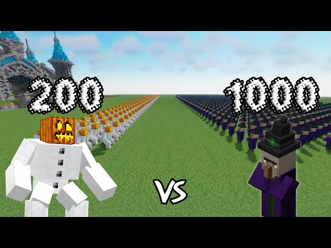 100 Mutant Snow Golems Vs 1000 Witches |Minecraft|