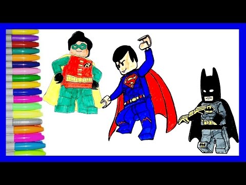 Lego superheros ninjajo coloring pages.Learn how to color *BATMAN, ROBIN AND SUPER MAN**