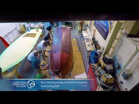 CFCC Boat Manufacturing & Service Students Laminate Boat