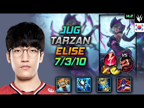 Elise Jungle Build Tarzan Hextech Rocketbelt Electrocute - LOL KR Challenger Patch 14.2