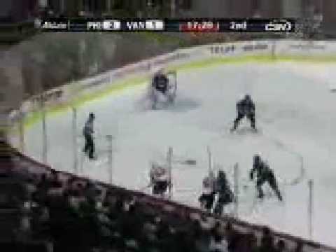 Jonathon Kalinski Goal # 1  12-30-08 Philadelphia Flyers @ Vancouver Canucks