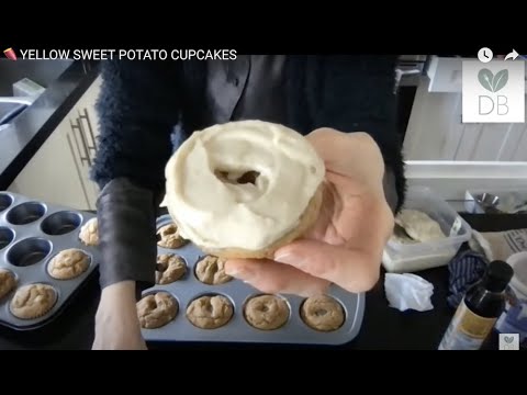 😱These cupcakes (& the frosting) are made with YELLOW SWEET POTATOES!