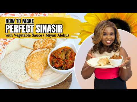 How to Make Perfect Sinasir with Vegetable Sauce (Miyan Alehu) | Fluffy Rice Pancakes Recipe