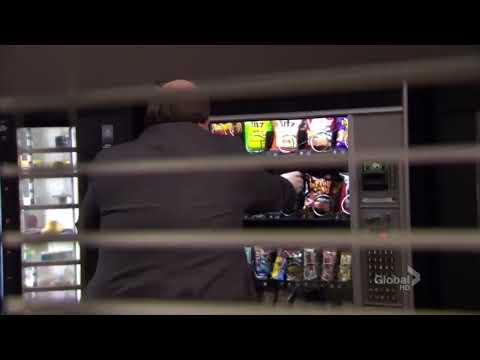 Kevin breaks the food vending machine