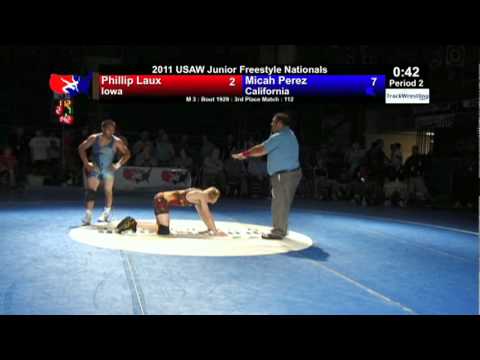 Junior Freestyle 3rd 112 - Micah Perez (CA) vs. Phillip Laux (IA)