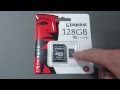 Видеообзор Kingston 128 GB microSDXC class 10 + SD Adapter SDCX10/128GB
