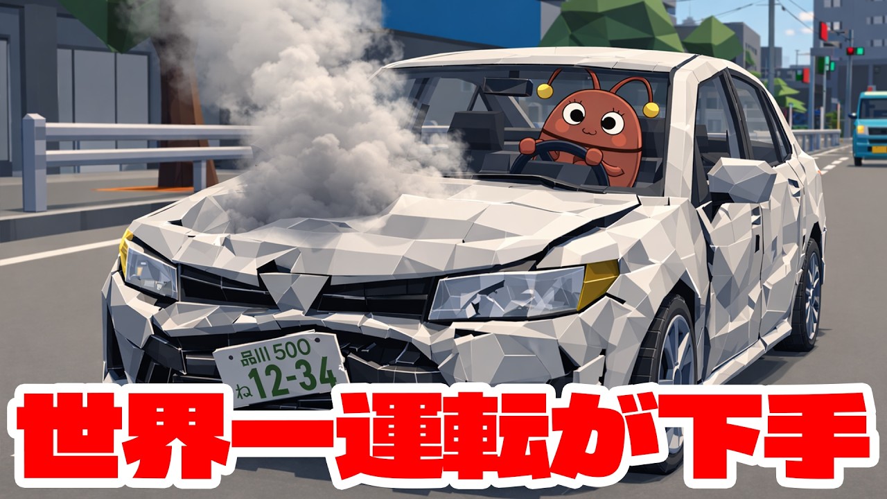 世界一運転が下手な男が車に乗ってみたwww【PaperDrive】