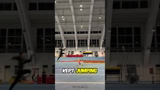 This guy is challenged to jump over 100 cups 😱 #shorts