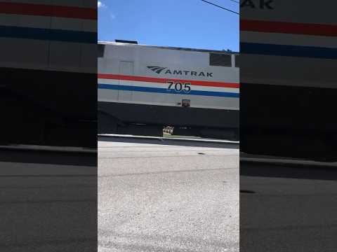 705 leads Amtrak Ethen Alan ￼in rutland on 5-17-22