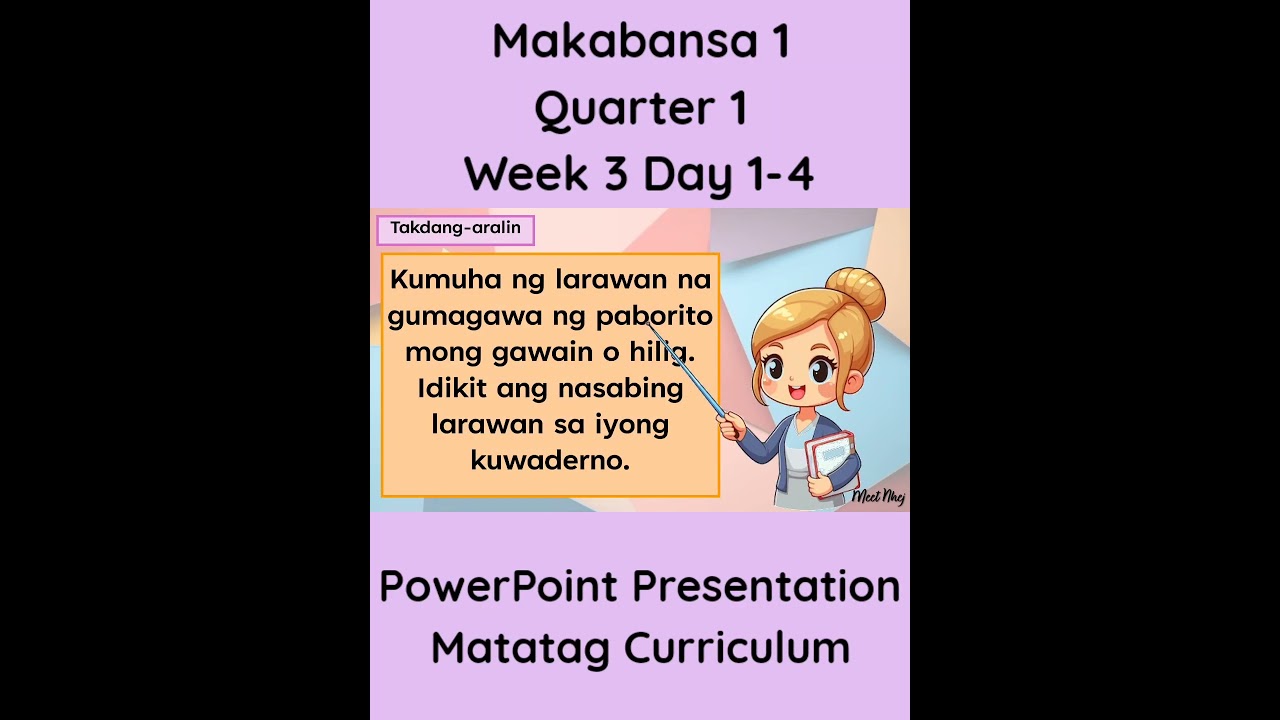 Makabansa 1 Matatag Curriculum PowerPoint Presentation Quarter 1 Week 3 Day 1-4 #grade1matatag #ppt