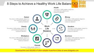 8 Steps To Achieve A Healthy Work Life Balance Ppt Powerpoint Presentation Infographic Template
